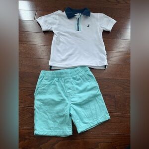 Nautica Kids Polo Shirt in White and Navy